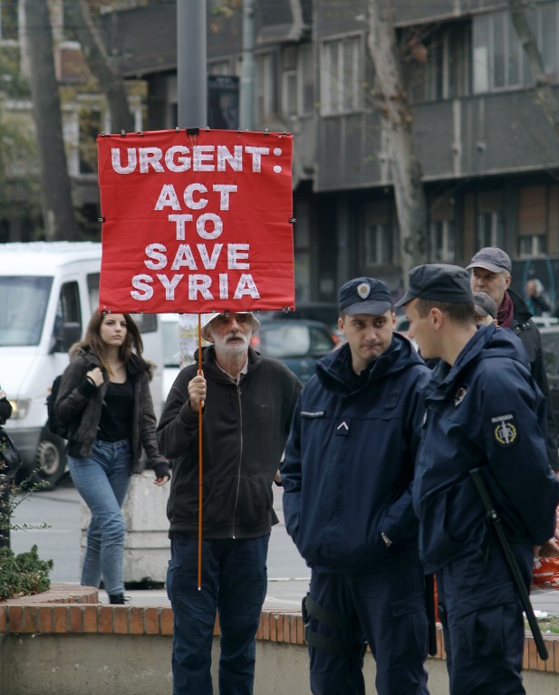 Vladimir Mijanović na protestu leta 2014