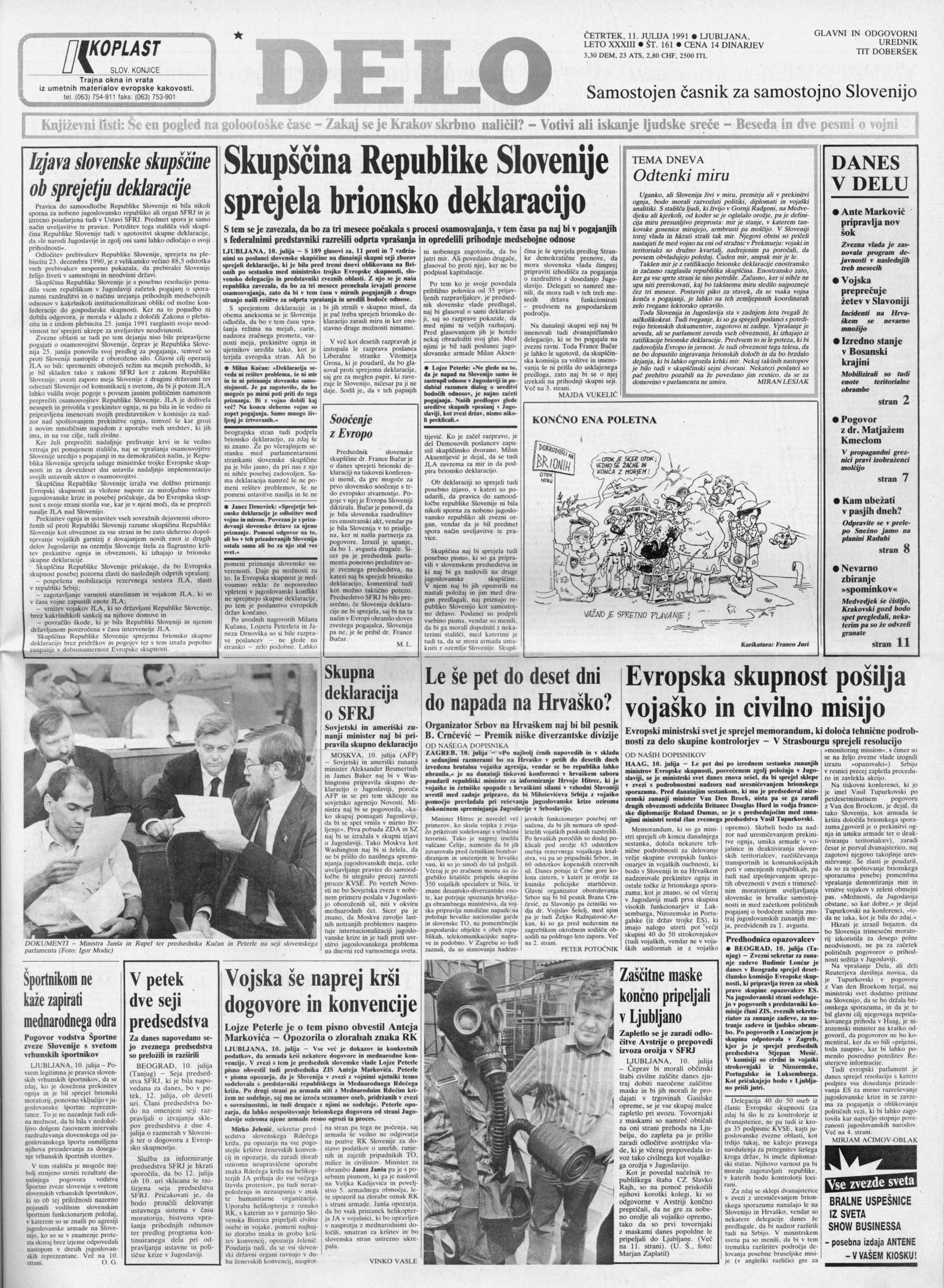 Prva stran Dela po skupščinskem sprejemu