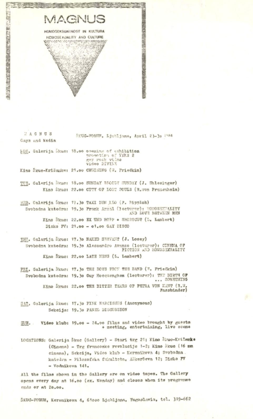 Angleška programska pola Magnusa, 1984