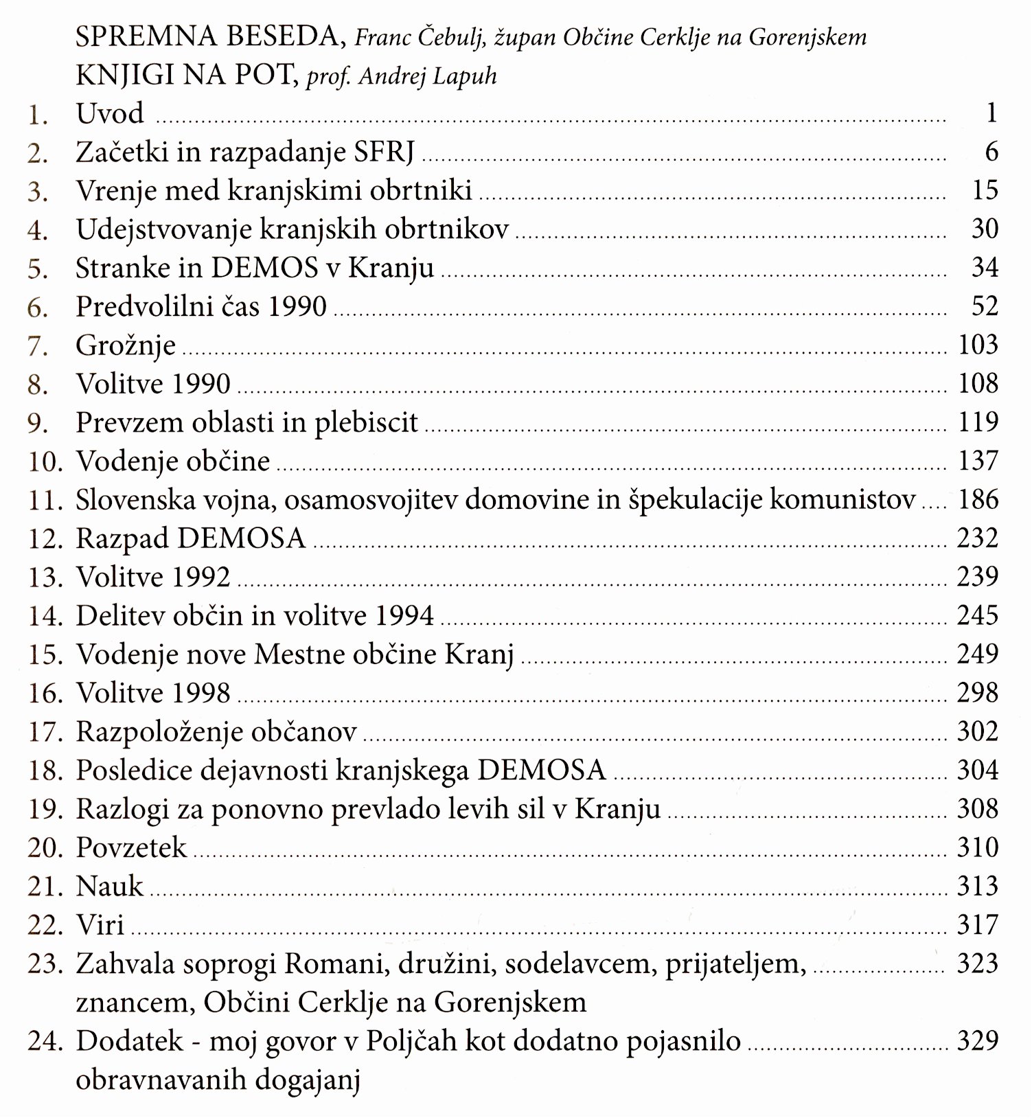 Kazalo spominov Vitomirja Grosa