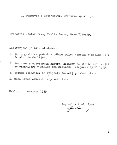 Prvi razgovor o kranjski opoziciji